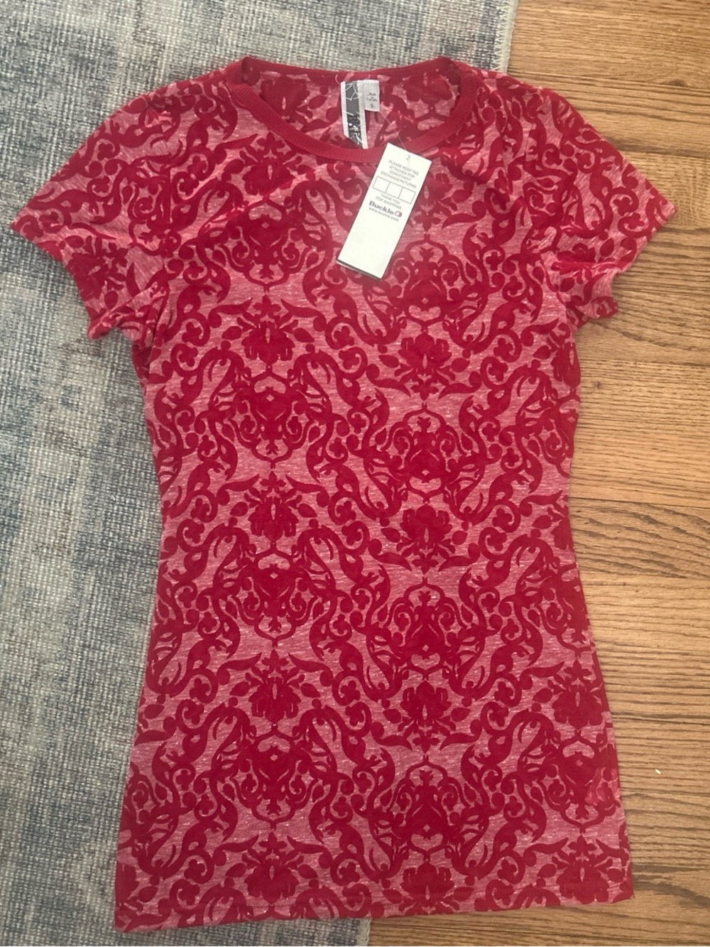 BKE Red Sheer Top Size Small from the Buckle Store - NWT